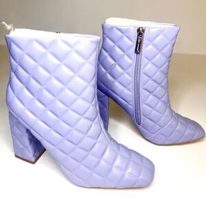 Quilted Lavender Ankle Boots by Cape Robbin. Purple Blue Periwinkle GoGo Booties